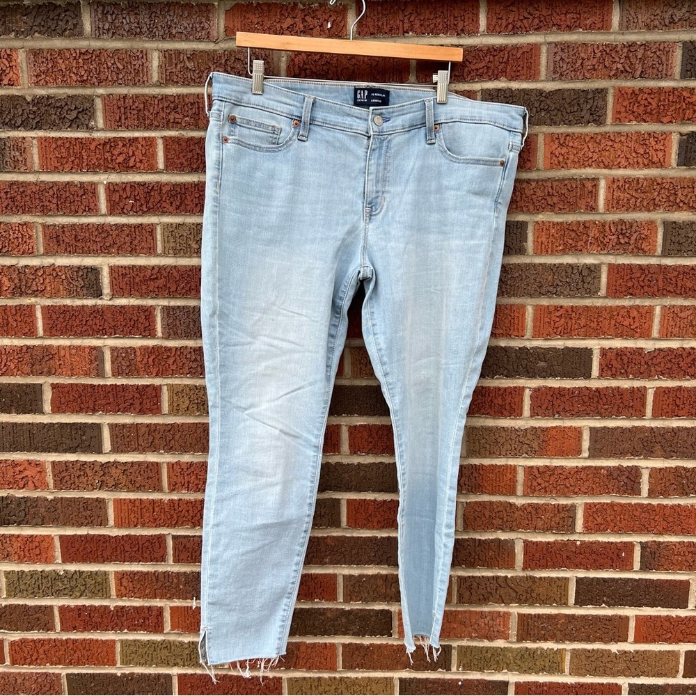 Gap Denim Light Blue Ankle Distressed Mid Rise Skinny Jeans